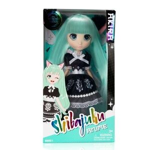 NEW IN BOX✨ Shibajuku Girls Anime Posable Mint Hair Cat Fashion Doll 13" Akira